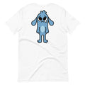 Back of the 'Feeling Blue' Puddle Tee in white with the full Puddle artwork